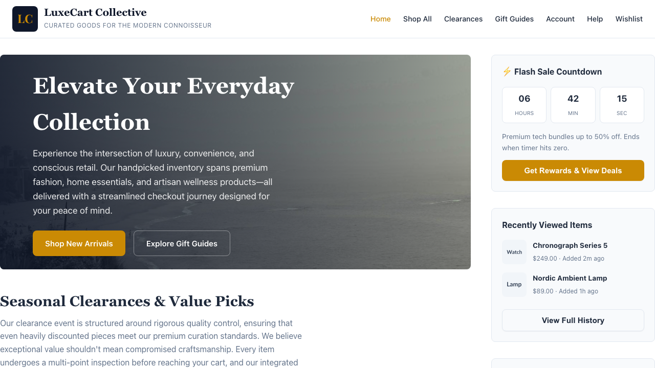 View Shopping page