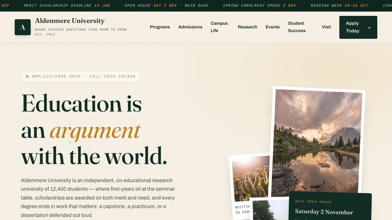 View Education page
