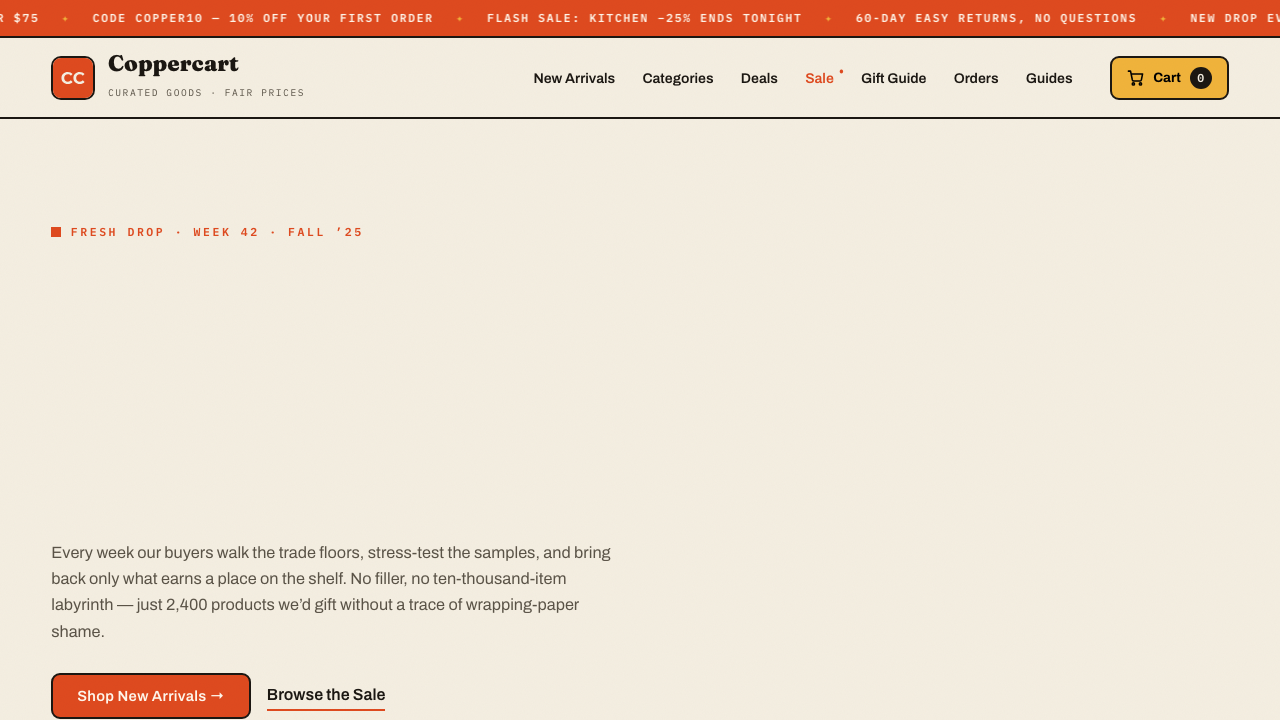 View Shopping page