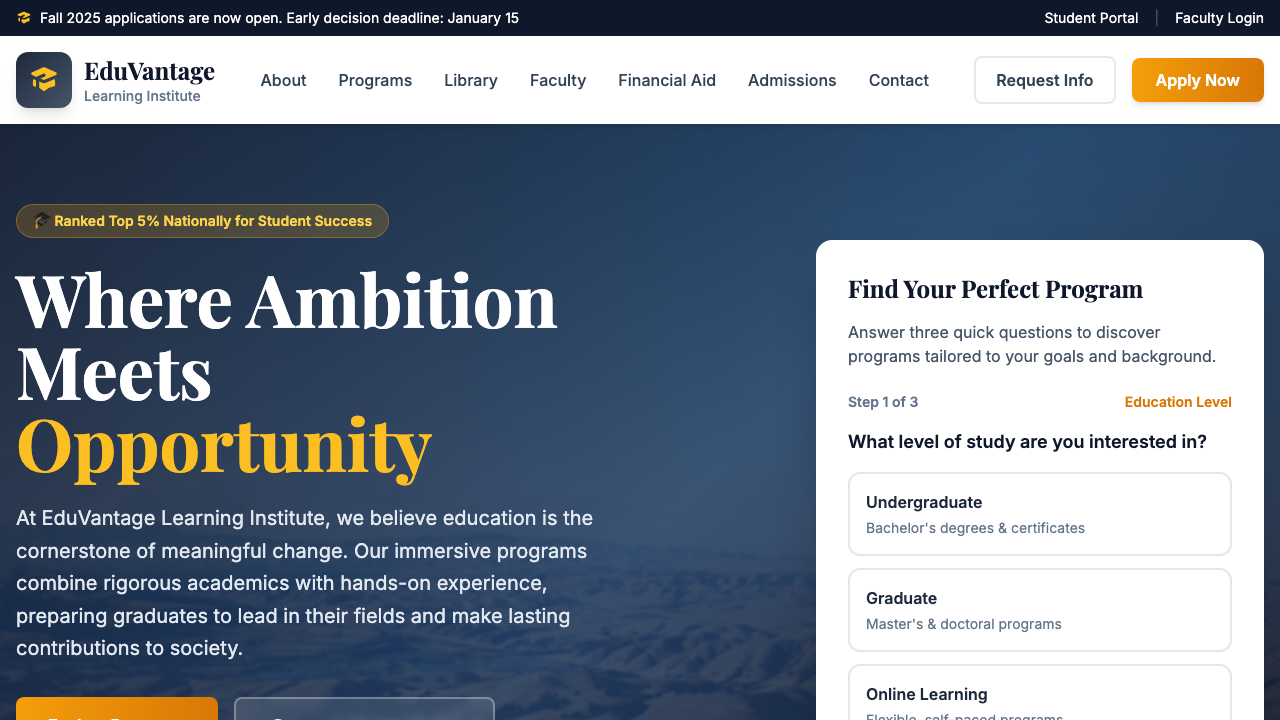 View Education page