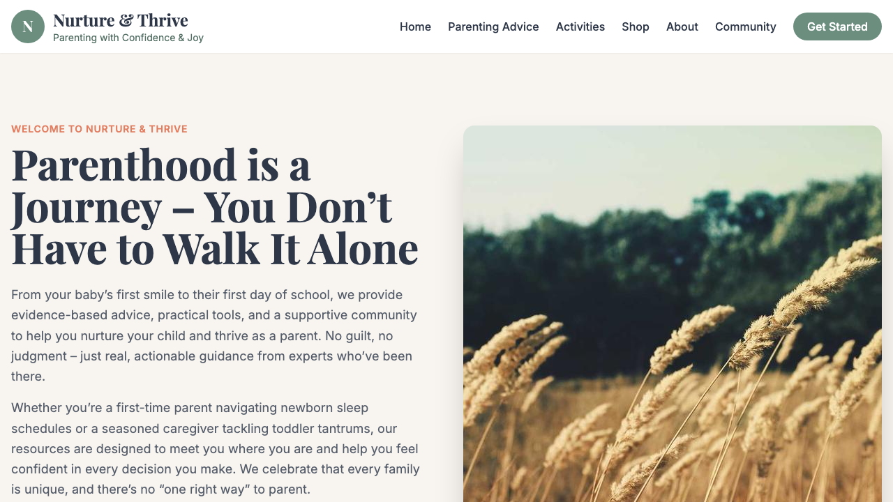 View Family and Parenting page