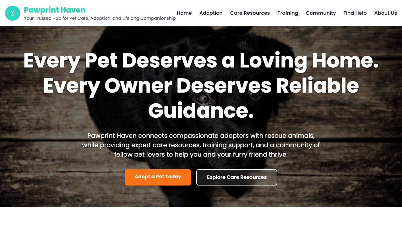 View Pets page