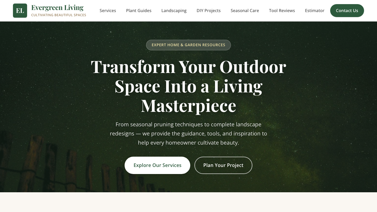 View Home and Garden page