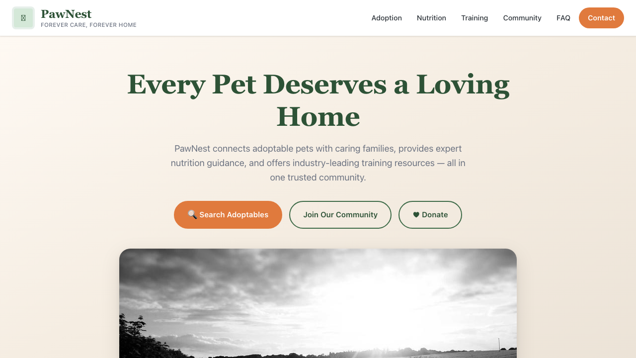 View Pets page