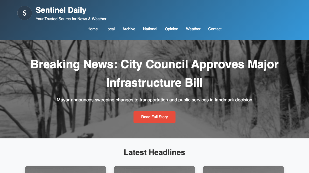 View News Weather Information page