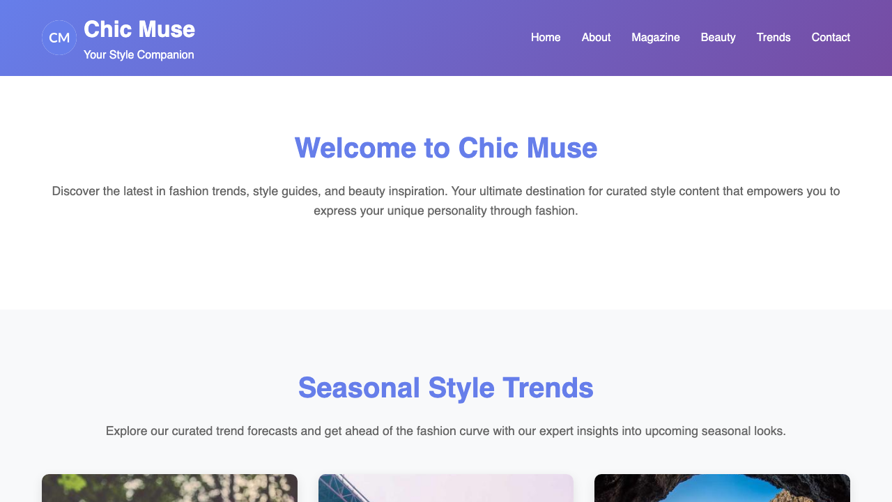 View Style and Fashion page
