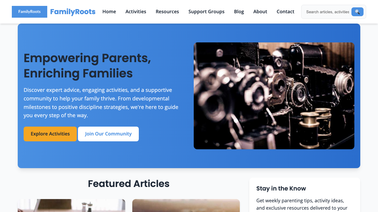 View Family and Parenting page