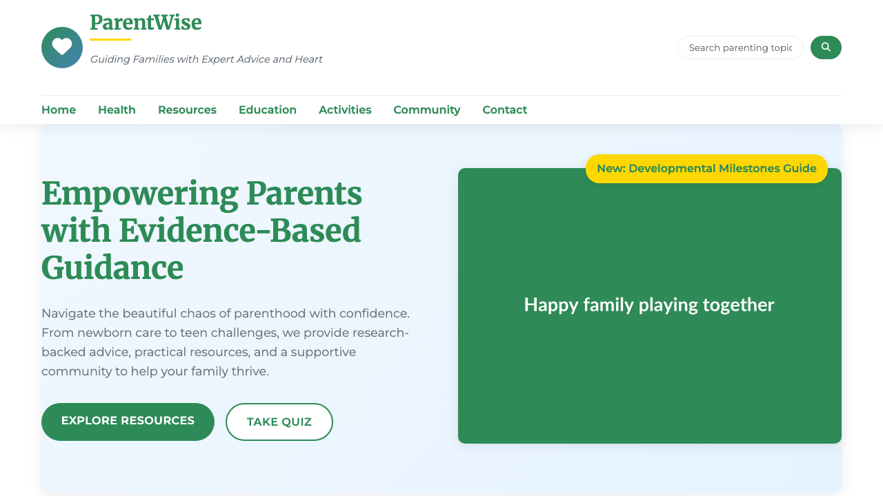 View Family and Parenting page