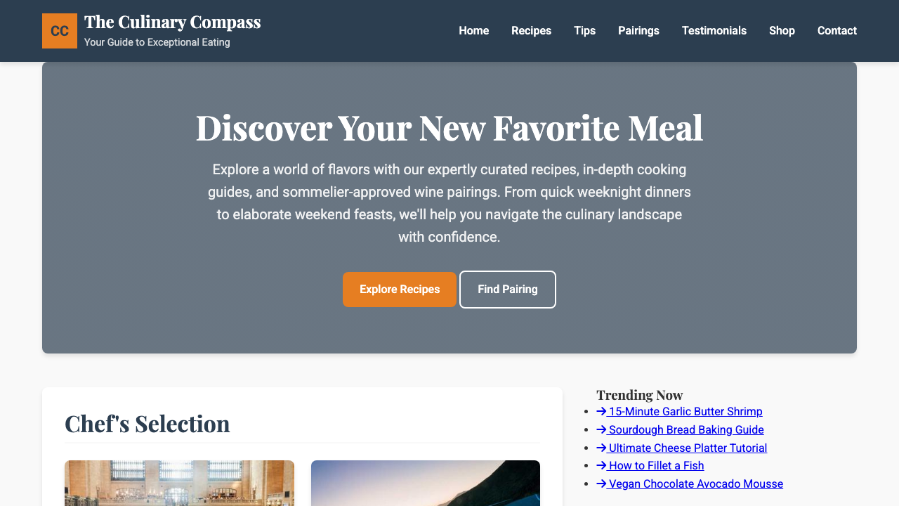 View Food and Drink page