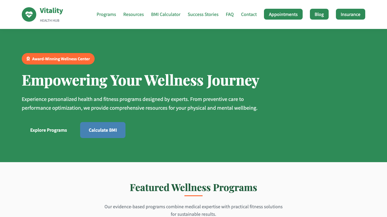 View Health and Fitness page