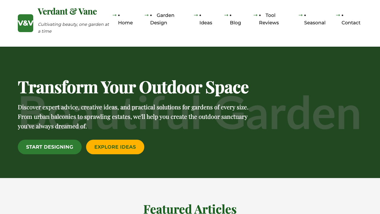 View Home and Garden page