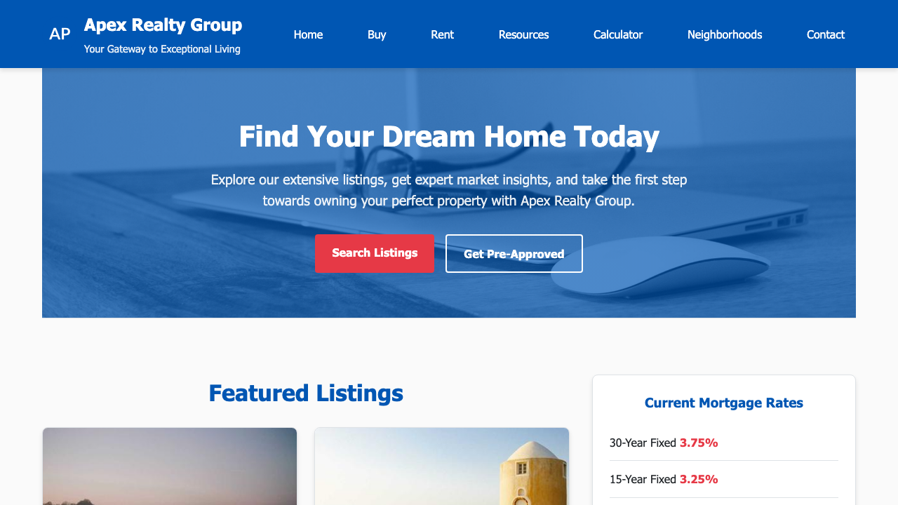 View Real Estate page