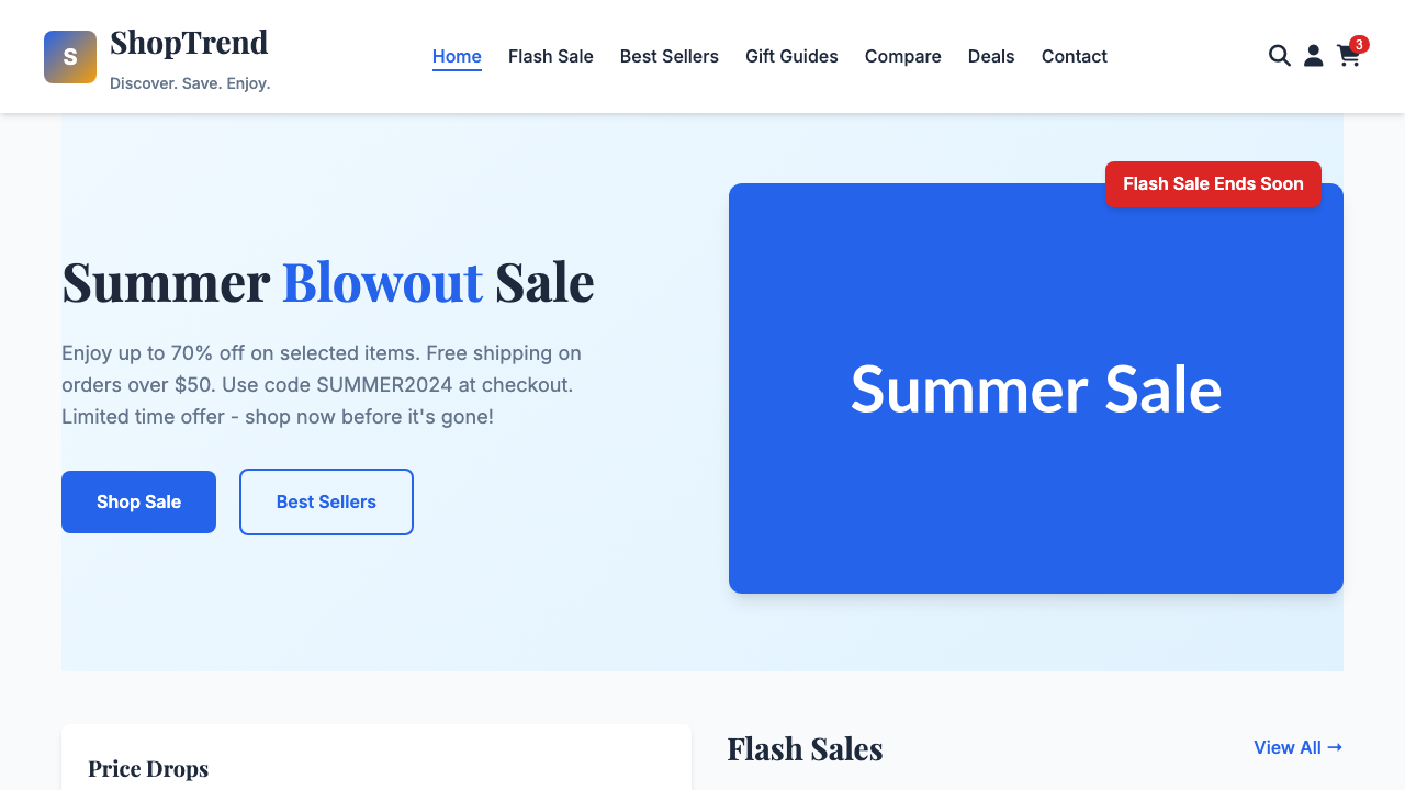 View Shopping page